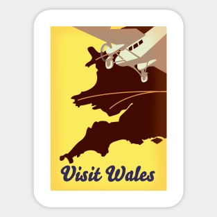 Vintage Wales Vacation poster. Sticker